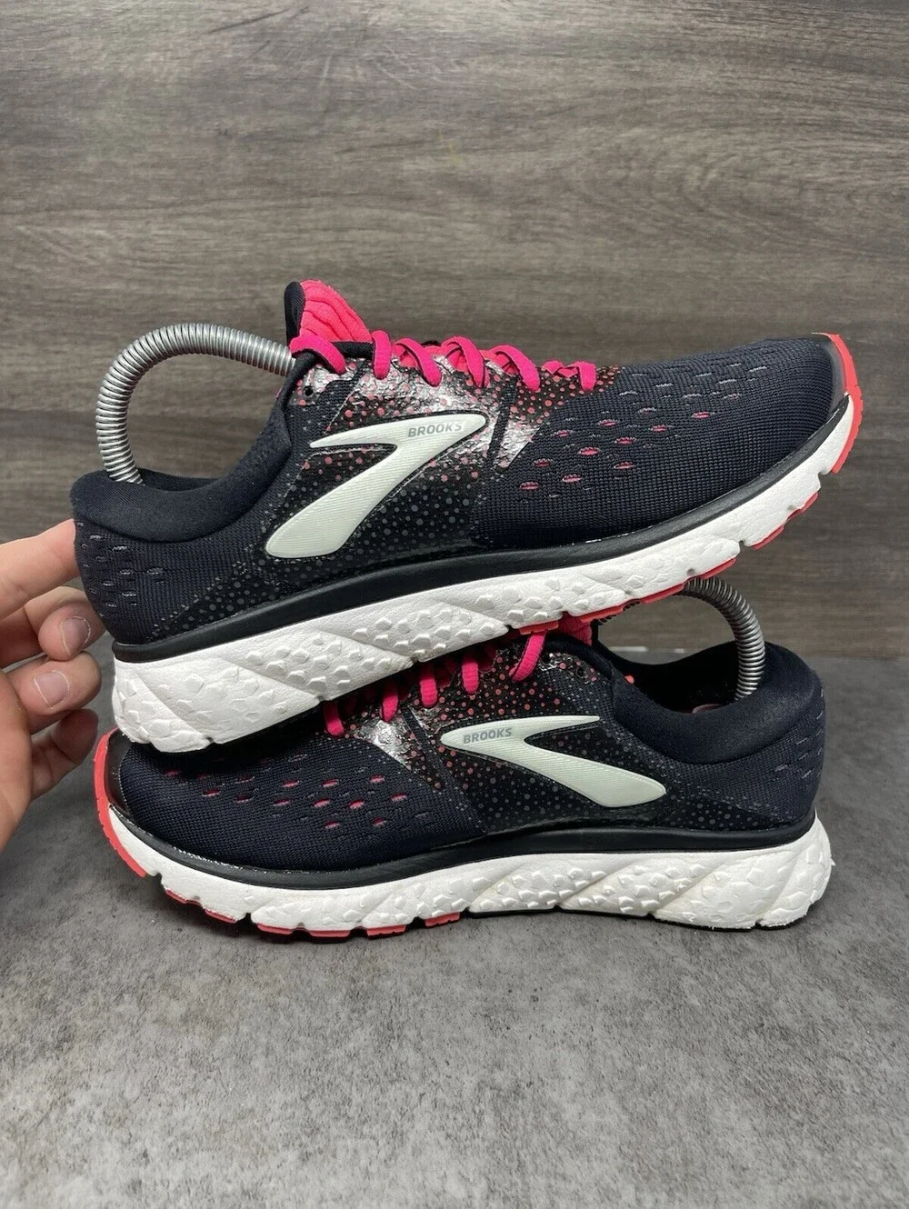 Brooks Glycerin 16 Womens Size 8.5 Black Pink Gray DNA LOFT Running Shoes